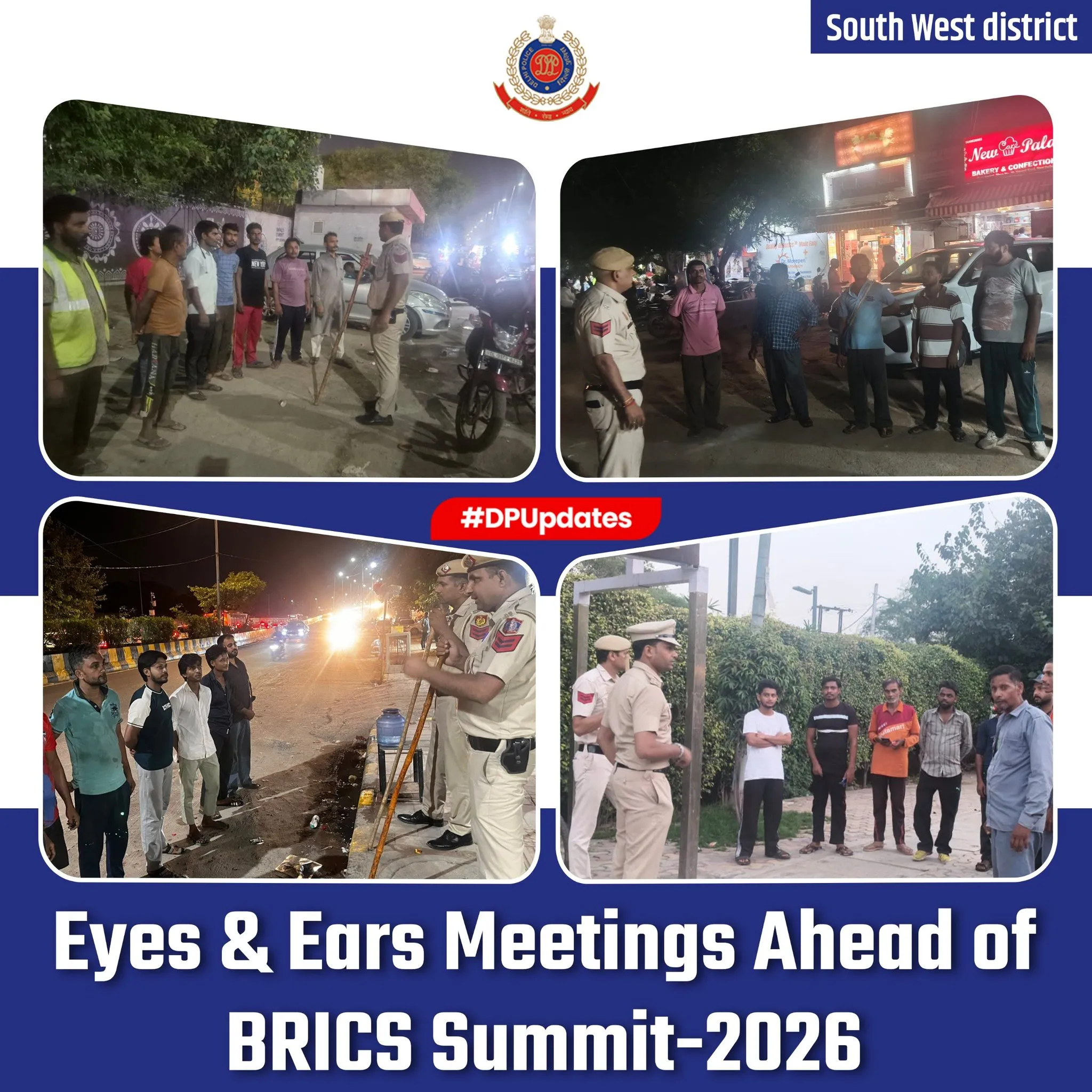 Delhi Police Boost Security Ahead of 18th BRICS Summit: South-West District Holds 'Eyes & Ears' Meetings