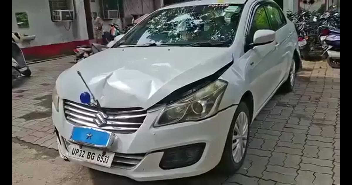 लखनऊ शहीद पथ पर भीषण सड़क हादसा, डीआईजी हेमराज मीणा की गाड़ी आगे और पीछे से टकराई